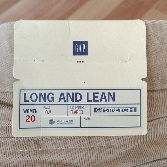 Gap Long & Lean Corduroy Flare Pants Jeans, Tan, Size 20 - Picture 4 of 10